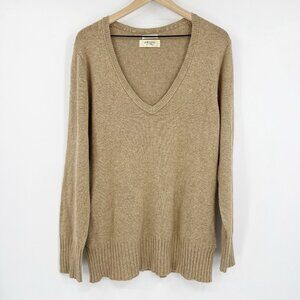 Vintage Old Navy Camel Tan V-Neck Perfect Fit 90's Y2K Sweater Wool Angora XXL